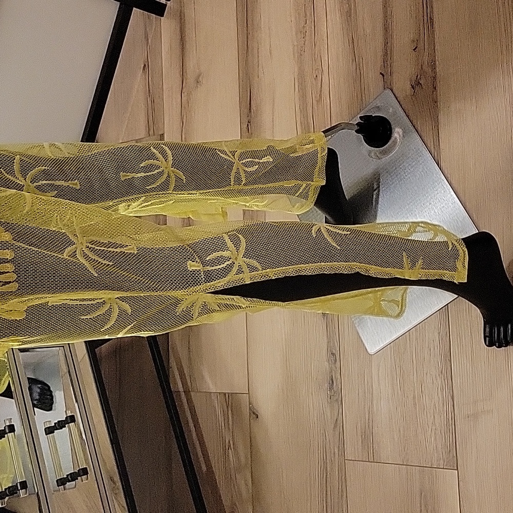 MIKEN Swim | 2-piece | Mesh Swimsuit Coverup | Sz. S | Mustard | NWOT + Swim top - Picture 11 of 17